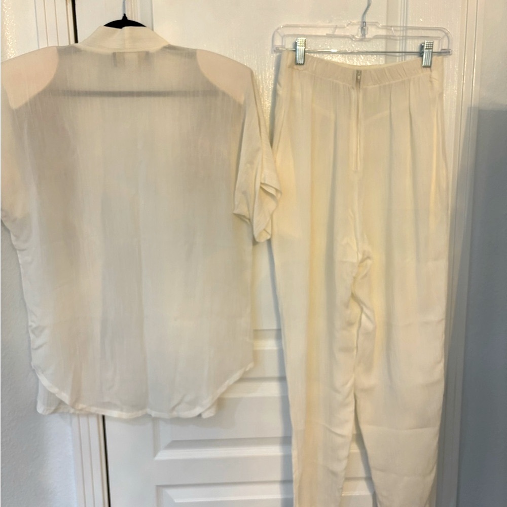 Vintage BANGER white top and bottoms! Miami Vice Vibes size M NWOT - Picture 8 of 10